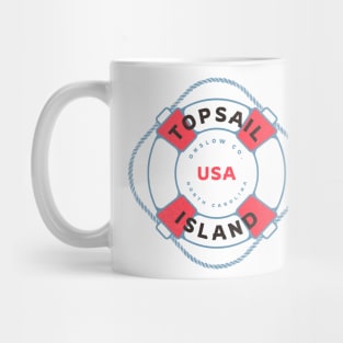 Topsail Island, NC Summertime Vacation Life Preserver Mug